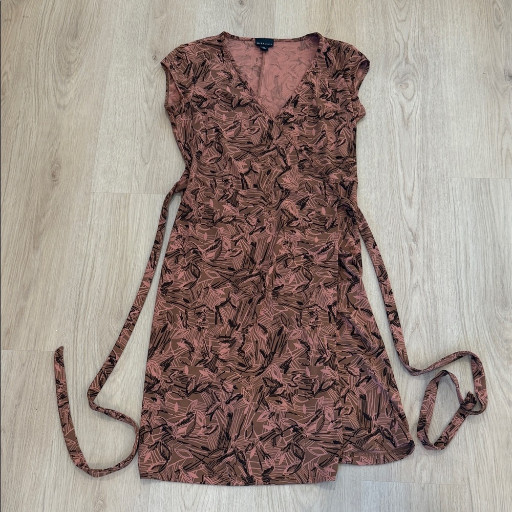 City UNLTD Medium Elegant Brown Patterned Dress